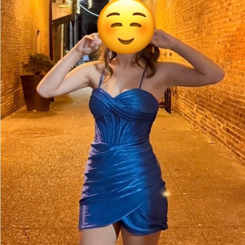 Alyce Paris Shimmering Blue Prom Dress